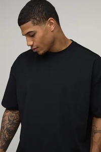 Camiseta Oversize de Hombre con Hombros Caídos, Ajuste Holgado, Estilo Urbano Casual, Algodón Pesado, Moda Verano - Product Image 6