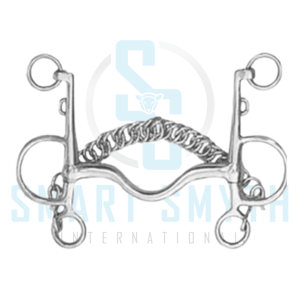 Bocado de caballo profesional de acero inoxidable con anillo en D y mango ovalado, articulado simple, para equitación y entrenamiento. - Product Image 2