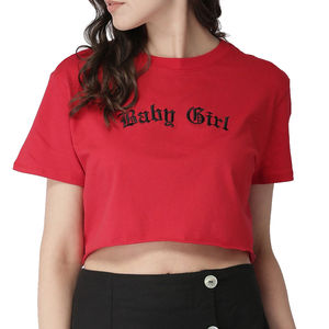 Meilleurs t-shirts courts décontractés en toile pour femmes, parfaits pour l'été, avec logo personnalisé, en coton teint uni, services OEM ODM - Product Image 1