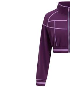 Veste polaire courte zippée violette personnalisée pour femme, sweat-shirt court décontracté à manches longues, streetwear, vêtements de sport, fournisseur OEM - Product Image 3