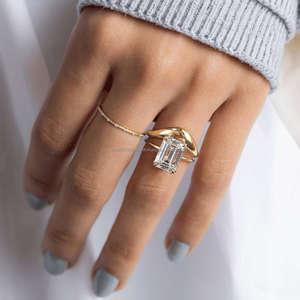 Igi/gia แล็บตัดเพชรวินเทจ14K สีเหลืองแหวนแต่งงาน/งานหมั้นใส่ได้ทั้งชายและหญิงสีขาวทองคุณภาพดีสำหรับงานปาร์ตี้ครบรอบ-คุ้มค่า - Product Image 1