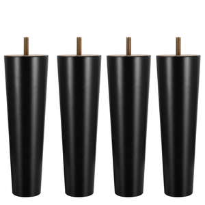 <b>Black</b> Stained Rubberwood Solid Wood Legs Heavy Duty Modern Design Furniture for <b>Sofa</b> Cabinet Table Outdoor Hotel Living Room - Product Image 1