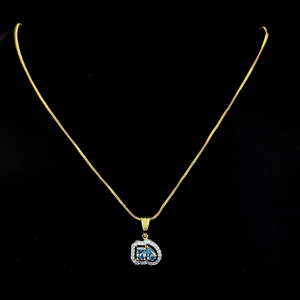 Collar con Colgante de Diamante Azul Corte Radiante en Forma de Pera, Oro Amarillo de 9K, Chapado en Oro, 1.046 Quilates, para Compromiso - Product Image 1