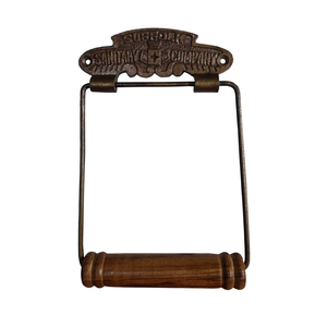Porte-papier toilette antique mural |   Porte-rouleau de papier toilette industriel vintage en métal rustique, organiseur de décoration pour la maison - Product Image 3