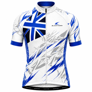 Maillot de Ciclismo Cortavientos con Estampado Digital Elástico en Cuatro Direcciones, Diseño Personalizado para Equipos, Largo Frontal para Hombre - Product Image 1