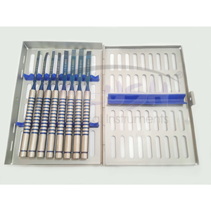 8-Piece Steel and Stainless Steel Dental Implant Chisel Set Manual Instrument with Cassette Dental Implant By <b>Blush</b> Surgical - Product Image 4