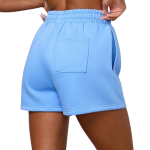 Shorts Deportivos de Felpa Azul Claro para Mujer, Corte Holgado, Suaves al Tacto, para Entrenamiento, Fitness, Ropa Deportiva Informal - Product Image 2