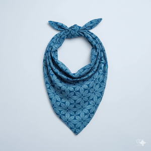 Écharpe Carrée Femme 100% Coton - Motif Floral Imprimé à La Main - Bandana Bohème - Fabriqué En Inde