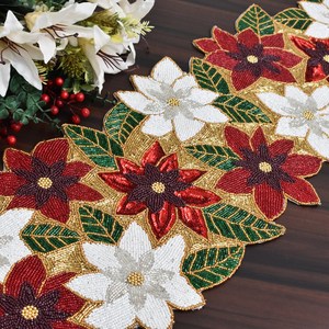 Camino de Mesa Bordado con Cuentas, Decoración de Mesa Hecha a Mano para Bodas, Banquetes, Restaurantes y Comedores, Venta al Por Mayor - Product Image 5