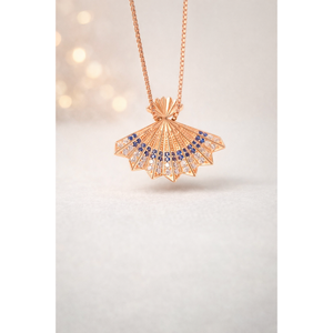 Collar con Colgante de Concha de Diamante Chapado en Oro Rosa sobre Plata de Ley 925 Revalia, Cadena de Caja, Elegante y Minimalista, para Mujer, Boda, Fiesta - Product Image 2