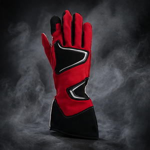Racing Gloves Full Finger Red Black PU Coating Non-Slip <b>Outdoor</b> Unisex <b>Hook</b> And Loop Closure - Product Image 3