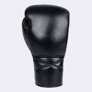 Gants de boxe de compétition à prix d'usine, gants de sparring MMA, gants de kick-boxing en cuir noir à lacets, prix d'usine - Product Image 3