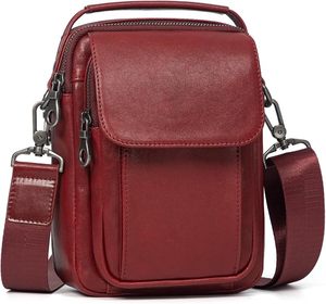 Spot Custom Black Fashion Vintage England Style Zipper Genuine Leather 14.2 Inch Computer Clutch <b>Bag</b> Polyester Multi-Compartment - Product Image 1