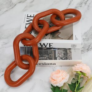 Wood Chain Link Decor Wooden Decorative Chain Home Decor Accents, Decor, Shelf Decor Aesthetic, Modern Bookshelf <b>Table</b>. - Product Image 1