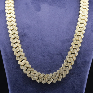 Chaîne cubaine personnalisée de haute qualité 16 mm, entièrement sertie de moissanite D VVS, en argent sterling 925 plaqué or rhodié, style hip-hop - Product Image 4