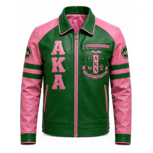 Greek Alpha Inspired Genuine Leather <b>Jacket</b> for <b>Men</b> Retro Greek Alpha Style Leather <b>Jacket</b> for <b>Men</b> - Product Image 2