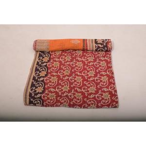 Traditional Cotton Kantha Gudri Handmade Reversible Bed Cover Quilted <b>Throw</b> for Home and Hotel Use - Product Image 5