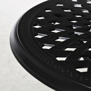 Antique Cast Aluminum 30 <b>Round</b> Patio Dining <b>Table</b> with Umbrella Hole Bistro Style Black <b>Folding</b> Outdoor Furniture - Product Image 6