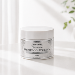 Crème de nuit réparatrice SEOHWABI, collagène coréen, beurre de karité, acide hyaluronique, crème hydratante profonde pour le visage, nourrissante toute la nuit, 100 ml - Product Image 2