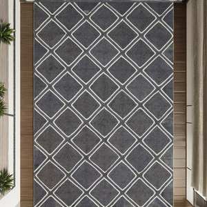 Tapis de jute gris tufté de haute qualité, conception artisanale de parqueterie pour un usage domestique avec fonction rembourrée - Product Image 3