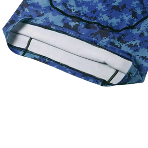 Camiseta de Compresión con Camuflaje Digital Azul para Hombre, Manga Corta, para Entrenamiento de MMA, BJJ y Grappling, OEM - Product Image 5