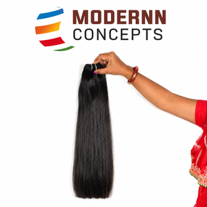 Extensiones de Cabello Natural Negro Indio Remy Sin Procesar, Fusion, Doble Trama, Cutícula Alineada, Suaves, Voluminosas, Hechas a Máquina - Product Image 1