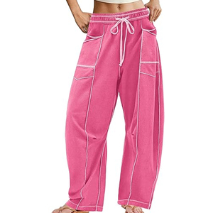 Women Trendy Cargo Sweatpants Wide Leg Pants High Waist <b>Drawstring</b> Casual Streetwear Loose Fit Joggers - Product Image 6