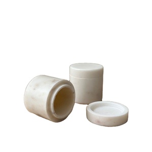 Ensemble de mini pots en marbre blanc, accessoires de salle de bain, ensemble de contenants de rangement, pots décoratifs de luxe, décoration moderne pour la maison, articles de qualité supérieure. - Product Image 1