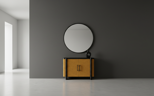 Buffet moderne à 2 portes en chêne massif pour salon - Résistant à l'eau, écologique, multifonctionnel, rangement minimaliste - Product Image 2