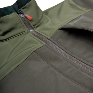 Men's Olive Green Soft Shell Hunting <b>Jacket</b> Full Sleeve Windproof Outdoor Wear Autumn Season Custom Logo Front - Product Image 4