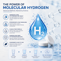 Comprimés d'eau hydrogénée, comprimés d'hydrogène moléculaire au magnésium, supplément d'hydrogène riche en H2, comprimés effervescents