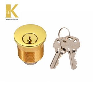 Cerradura de Cilindro de Embutir de 28 mm con Llave KW, Latón Pulido, Latón Sólido, KA KD Opcional - Product Image 1