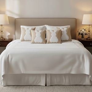 SOGA 6 ชิ้น 45 ซม. สีขาวและสีครีมลายกระต่ายตกแต่งโซฟาห้องนอนหมอนอิง 2 ชิ้นรุ่น D0100X3ZBGJ - Product Image 4