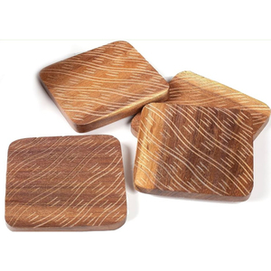 Wholesale Modern Style Solid <b>Black</b> Walnut Wood Coaster Mats & Pads <b>Square</b> Tea Tray Heat Wood Wooden Coaster Pad Best Price - Product Image 6