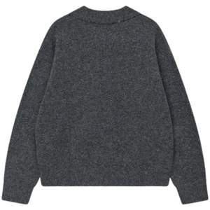 Suéter Polo de Punto para Hombre, Manga Larga, Color Carbón, Textura Suave, Cuello con Botones, Estilo Casual, Invierno, Mezcla de Algodón, OEM - Product Image 2