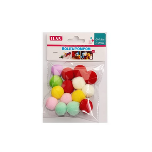 Boule de pompon Ilan 2,5 cm multicolore pour décoration artisanale - Product Image 1