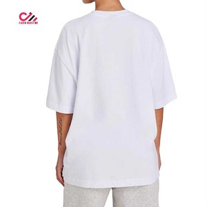 Premium Quality <b>Women</b> Oversized <b>White</b> Crew Neck <b>Short</b> <b>Sleeve</b> T-<b>Shirt</b> Loose Fit Plain Jersey Cotton Casual Top All Seasons - Product Image 2