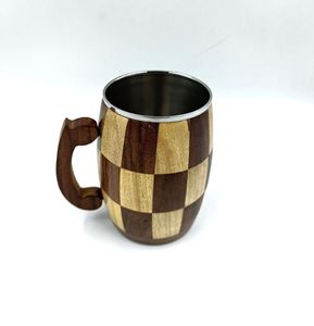 Handmade Wooden <b>Tea</b> <b>Cup</b> Mug With Handle Natural Wood Coffee <b>Cup</b> For Home Party Camping - Product Image 2