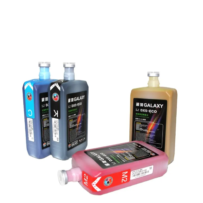 Eps açık DX4 DX5 DX7 XP600 eko-solvent yazıcılar çevre dostu mürekkep CMYK Galaxy DX5 1000ml eko-solvent mürekkep