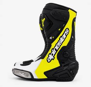 SX-TECH Moto Bottes pour Hommes en Cuir Véritable Noir Blanc Rouge avec Fermeture Éclair, Respirantes, Résistantes aux Abrasions à la Cheville, Personnalisables, Toutes Saisons, EVA - Product Image 1