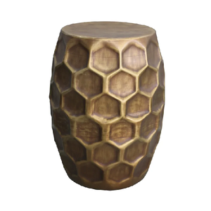 Mesa de Centro de Metal con Acabado en Bronce y Cobre, Mueble Decorativo de Hierro, Mesa de Centro Clásica con Almacenamiento y Acabado Martillado - Product Image 6