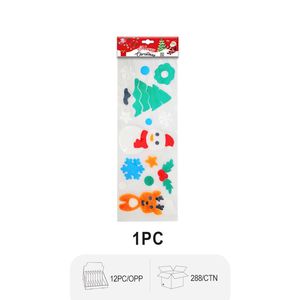 Christmas Window <b>Stickers</b> 12 <b>Sheets</b> with Winter Designs Gel Cling Santa Claus Snowman Snowflakes Reindeer - Product Image 5