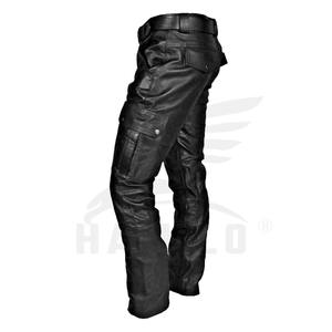 Pantalon cargo en cuir de vachette PU personnalisé pour homme, respirant, unisexe, en cuir véritable, OEM - Product Image 4
