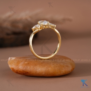 Bague de fiançailles classique en or massif avec diamant ovale de laboratoire, bijoux fins pour mariée, sur mesure pour femme, cadeau de fête - Product Image 5
