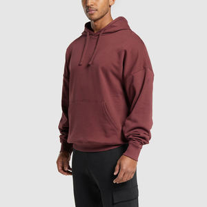 Sweat à capuche oversize pour homme, décontracté, à manches longues, avec poche kangourou, en molleton, couleur unie, style streetwear, en coton - Product Image 4