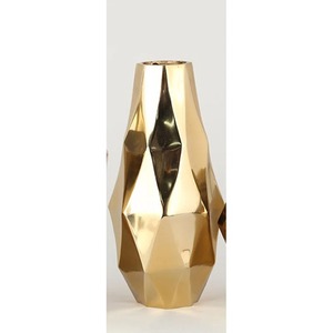 Modern Geometric Brass Tabletop <b>Vase</b> Handmade Decorative Metal <b>Vase</b> for Home Interior Design for Home Decor - Product Image 1