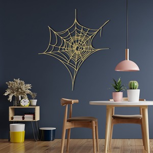 Decoración de pared de metal con diseño de telaraña simple para la esquina de la puerta o habitación, decoración colgante espeluznante para Halloween y diseño minimalista y elegante. - Product Image 3