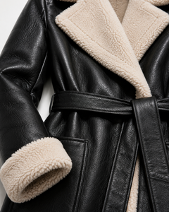 Manteau Aviateur en Cuir Véritable pour Femme, Doublure en Laine de Mouton Écologique, Imperméable, Long, Chaud et Luxueux pour l'Hiver – Vente en Gros - Product Image 5
