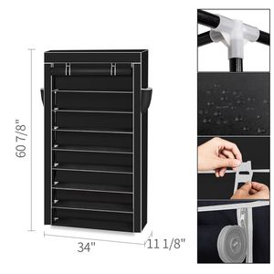 Scarpiera a 10 livelli con copertura antipolvere armadio portaoggetti per scarpe Organizer categoria di prodotti scatole di scarpe e organizzatori - Product Image 6
