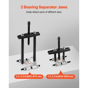 Kit Separatore Cuscinetti da 14 Pezzi, Capacità 5 Tonnellate, con Ganasce da 2 Pollici e 2.8 Pollici, Estrattori per Ingranaggi e Pignoni per la Rimozione di Cuscinetti - Product Image 2